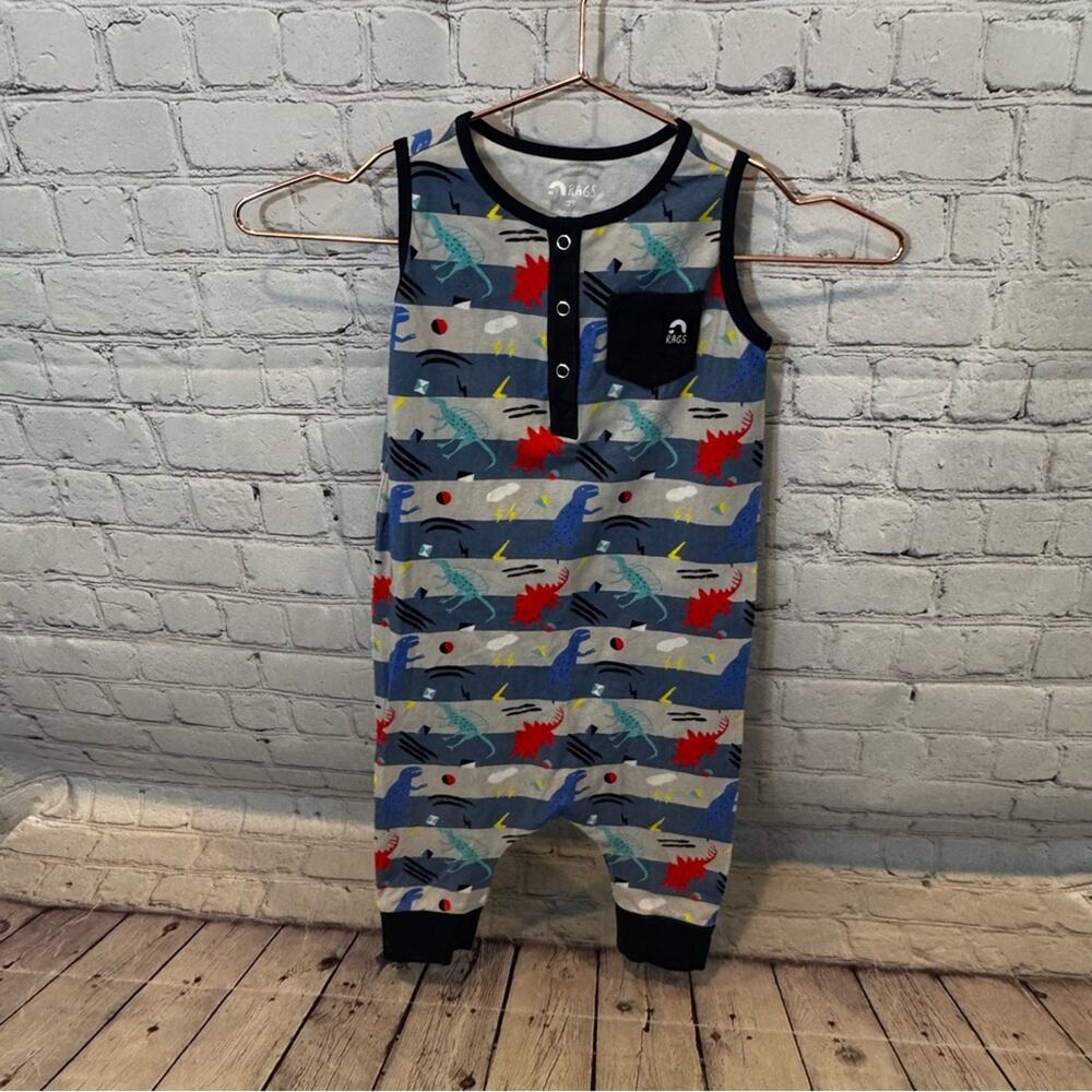 Rags to Raches Dinosaur Sleeveless Romper